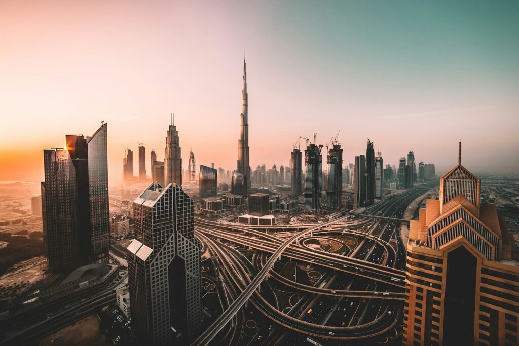 Dubai skyline with the Burj Khalifa